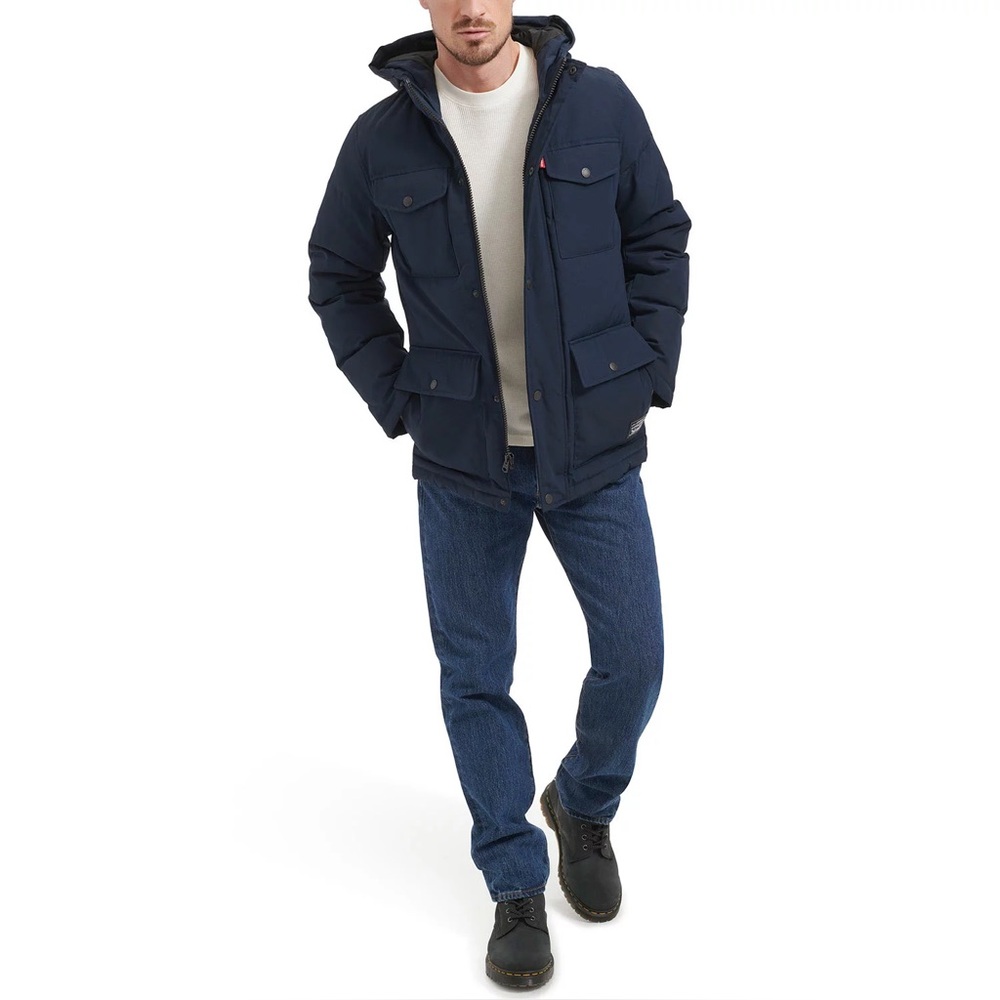 NWT Levi's Men's Hooded Parka- Navy